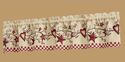 Window Valance w/Hearts Stars & Berries Red Checke