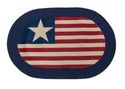 Oval Braided Accent Rug Americana Flag Design Non 