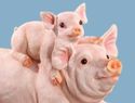 Pig & Baby Piglet Garden Statue Figurine Country B