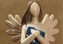 Patriotic Angel Figurine Embracing American Flag C