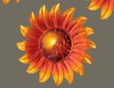 Sunflower Trio Outdoor Wall Art Solar Powered Glas