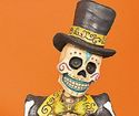 Day Of The Dead Skeleton Man Statue Vintage Style 