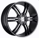 24 inch 24x9 VCT TORINO Black Machined Wheel Rim 6