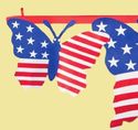 American Flag Patterned Butterflies Fence Porch Bu