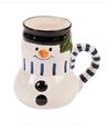 Whimsical Snowman Winter Holiday Mug Top Hat Carro