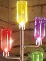 Colorful Solar Lighted Bottles on Copper Colored T