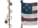 Patriotic American Flag Metal Garden Stakes Set of