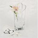 Elegant Heart Shaped Glass Vase Angle Cut Top Grea