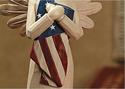 Patriotic Angel Figurine Embracing American Flag C