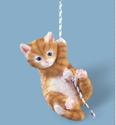 Playful Swinging Kitten Hanging Garden Decoration 