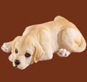 Resting Yellow Lab Puppy Garden Statue Figurine In