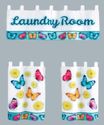 Laundry Room Tier Curtain Panels Valance Colorful 