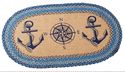 Braided Jute Accent Rug Compass Anchors Tan Center