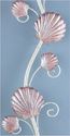 White Scrolled Metal Wall Lamp Beach Seashell Acce