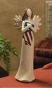 Patriotic Angel Figurine Embracing American Flag C