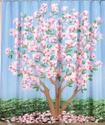 Colorful Full Bloom Magnolia Tree Shower Curtain B