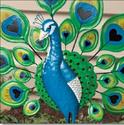 Gorgeous Peacock Garden Stake Vibrant Colors 19"H