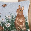 Easter Tapestry Throw Pillow Cover Bunnies Spring 