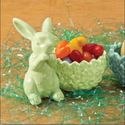 Glazed Ceramic Bunny Rabbit Easter Egg Holders or 