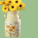 Rustic Milk Jug Botanical Sunflowers Design Kitche