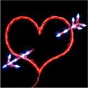 LED Lighted Heart With Arrow Valentines Day Decora