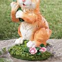 Bunny Rabbit Garden Statue Holding Leaf Great For 