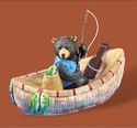 Black Bear in Canoe Floating Pool or Pond Decor Fi