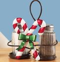 Holiday Candy Cane Holly Napkin Holder S/P w/ Hold