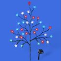 Solar Garden Tree w/ 32 Red White & Blue Lighted S