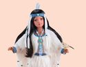 Native American Porcelain Doll in Turquoise & Whit