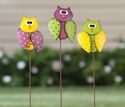 Wiggling Owls Garden Stakes Rustic Metal Yard Deco