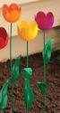 Brightly Colored Tulip Garden Stakes 5-PC Set 19.5