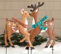 Metal Reindeer Christmas Garden Stake Buck & Doe H