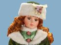 Irish Porcelain Doll Red Hair Green Winter Dress H