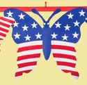 American Flag Patterned Butterflies Fence Porch Bu