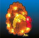 Lighted Turkey Thanksgiving Window/Door Decor 10 M