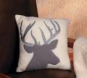 Northwoods Buck Silhouette Woodland Accent Pillow 