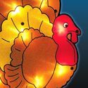 Lighted Turkey Thanksgiving Window/Door Decor 10 M