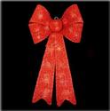 Red Bow Holiday Decoration Lighted Reflective Tins