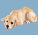 Resting Yellow Lab Puppy Garden Statue Figurine In