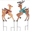 Metal Reindeer Christmas Garden Stake Buck & Doe H