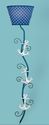 Blue Scrolled Metal Nautical Wall Mount Lamp Silve