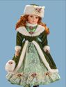 Irish Porcelain Doll Red Hair Green Winter Dress H