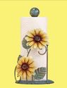 Pretty Sunflowers Paper Towel Holder Antiqued Meta