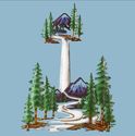 Northwoods Mountain Pine Forest Metal Wall Art Flo