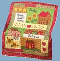 Quilted Home Sweet Home Patchwork Style Throw Blan