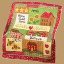 Quilted Home Sweet Home Patchwork Style Throw Blan