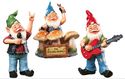 Rock & Roll Garden Gnomes Drummer Guitarist & Sing