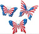 Stars & Stripes Metal Butterfly Trio Patriotic Wal