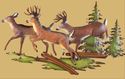 Running Bucks & Doe Sculpted Metal Wall Art w/ Pin